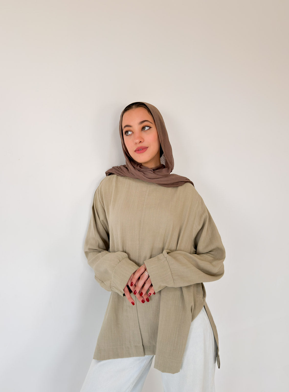 Olive Bloom Top