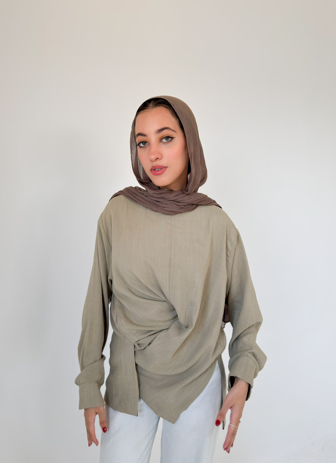 Olive Bloom Top