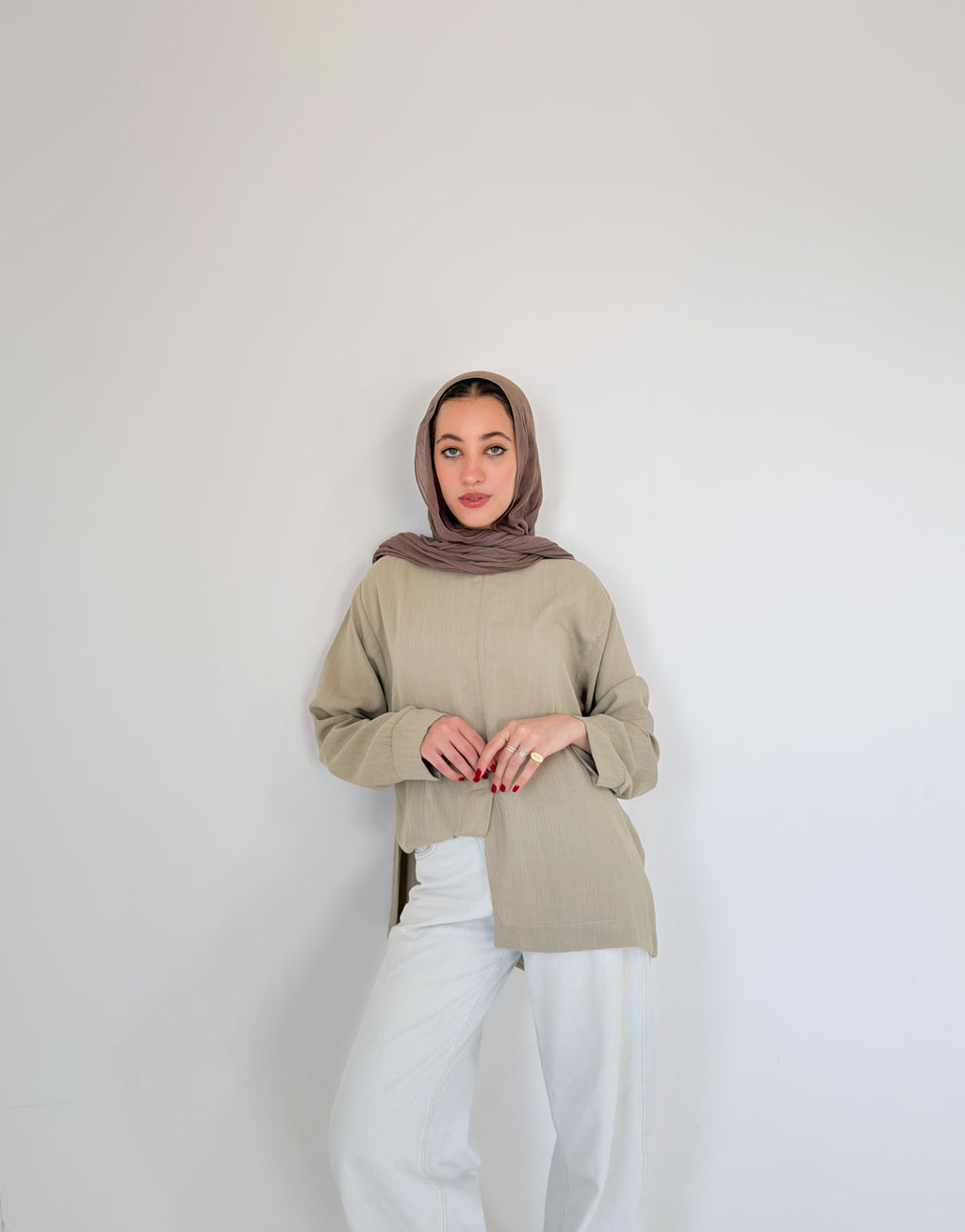Olive Bloom Top