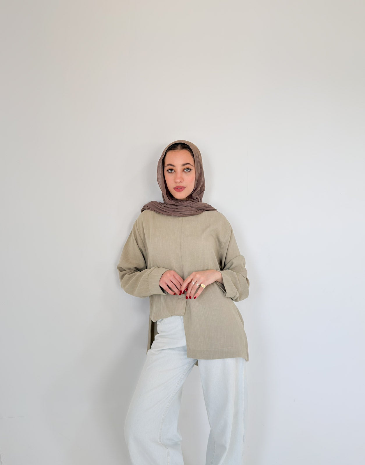 Olive Bloom Top