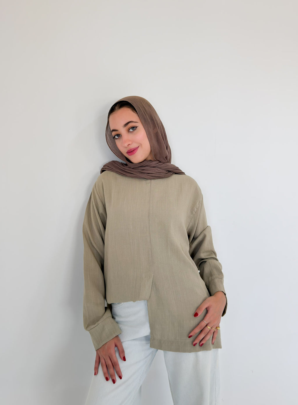 Olive Bloom Top