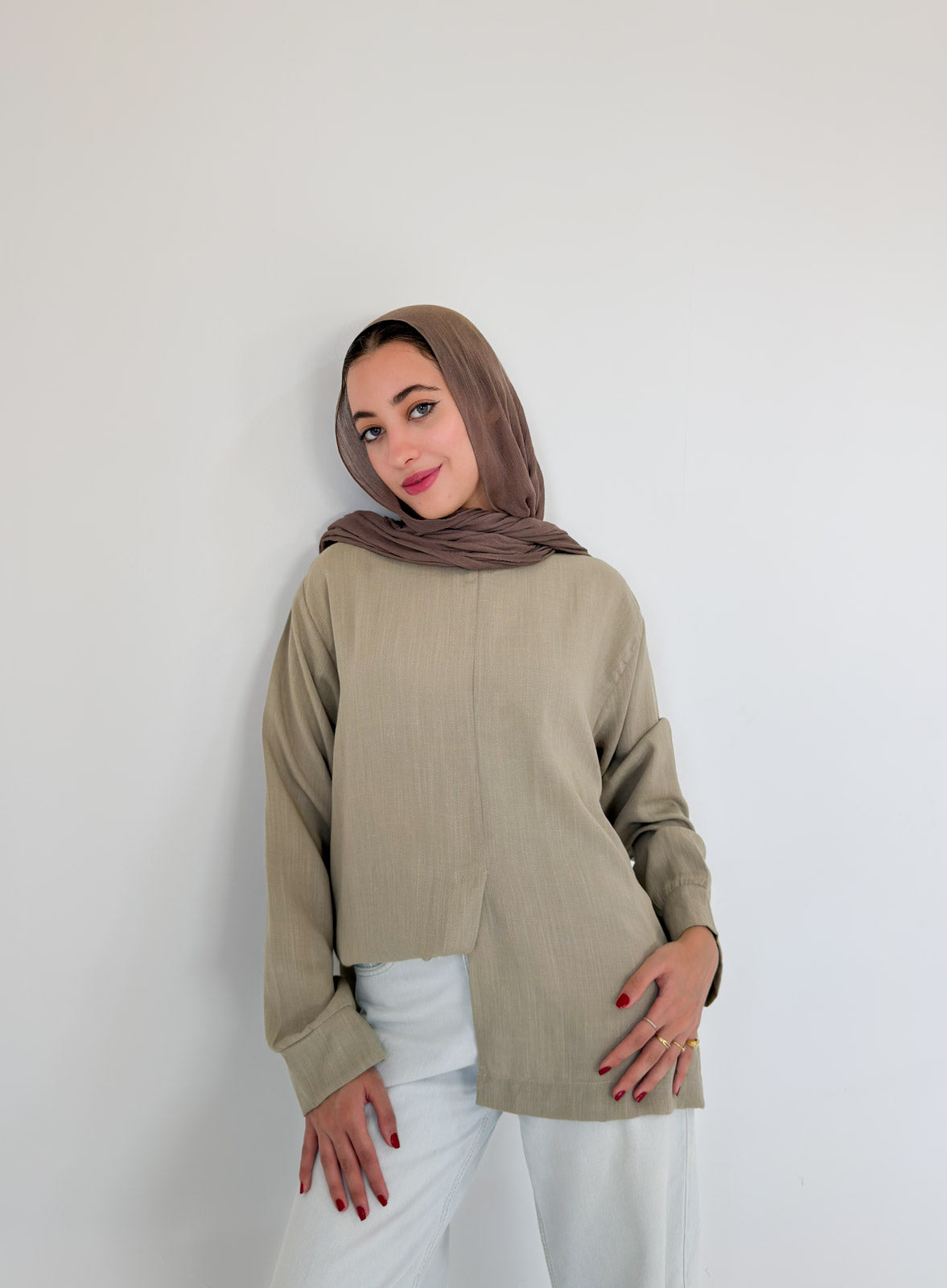 Olive Bloom Top